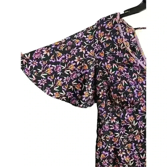 Anthropologie band of Gypsies Floral Flutter Sleeve A-Line Mini Dress, S - Picture 6 of 8